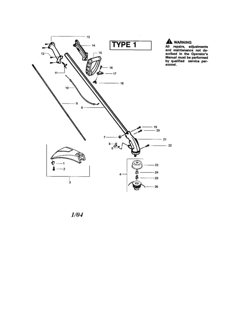 Driveshaft/Shield/Gear Box Diagram and Parts List for FEATHERLITE SST LE Type 1 Weed Eater Trimmer